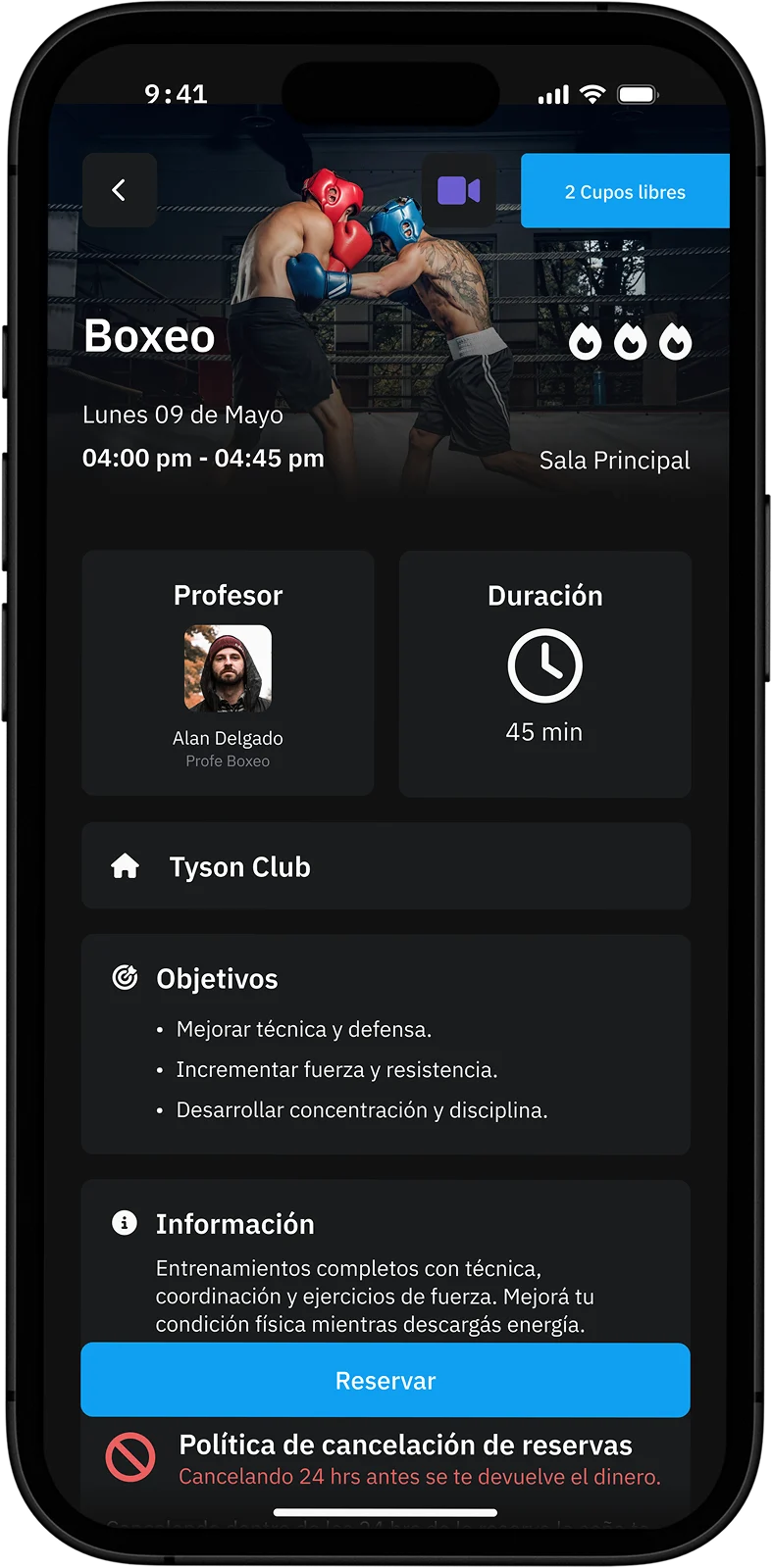 Inscreva-se facilmente em suas aulas favoritas. Pelo app você pode ver horários, vagas disponíveis e reservar seu lugar sem depender de ninguém.
