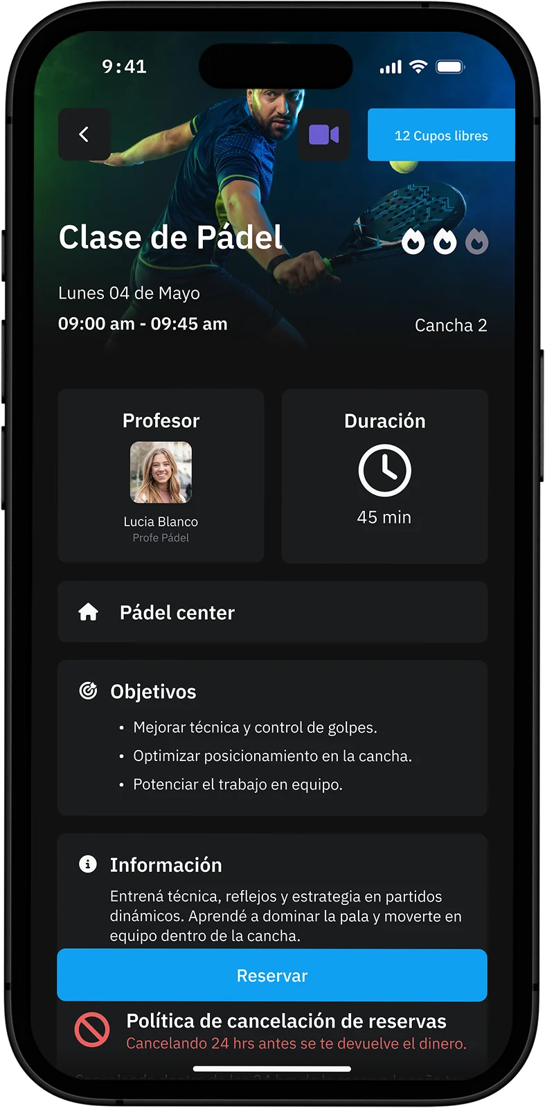 Inscreva-se facilmente em suas aulas favoritas. Pelo app você pode ver horários, vagas disponíveis e reservar seu lugar sem depender de ninguém.