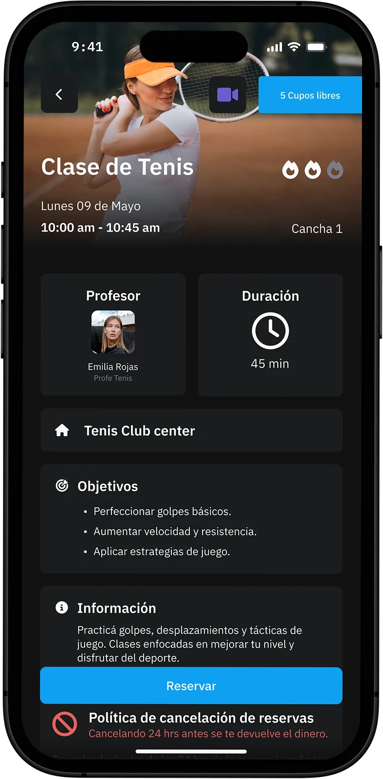 Inscreva-se facilmente em suas aulas favoritas. Pelo app você pode ver horários, vagas disponíveis e reservar seu lugar sem depender de ninguém.