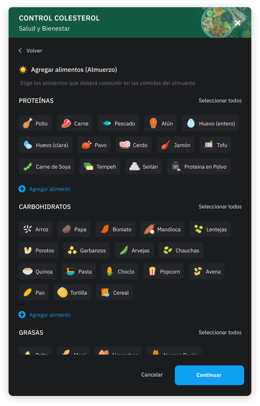 Add foods