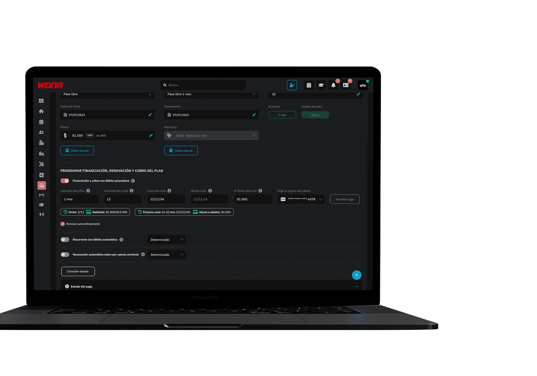 Financing and payment by automatic debit