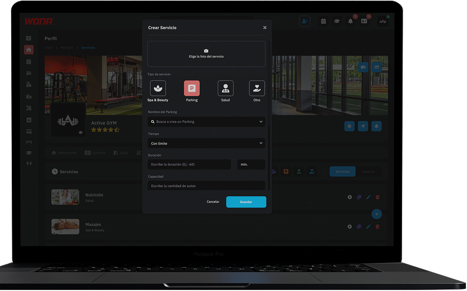 Create, manage and sell services from the app