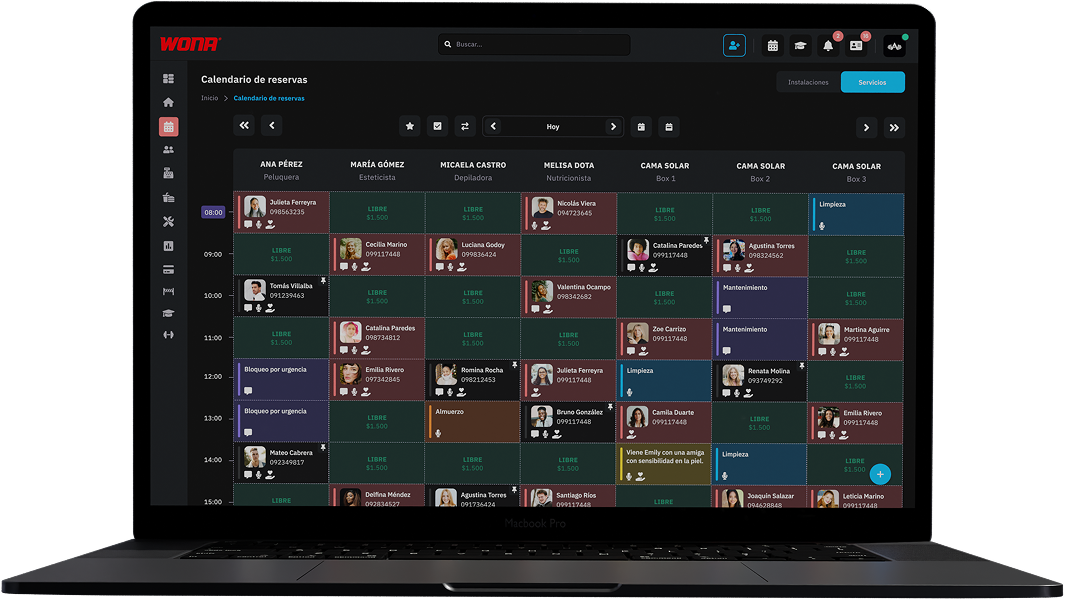 Electronic booking calendar